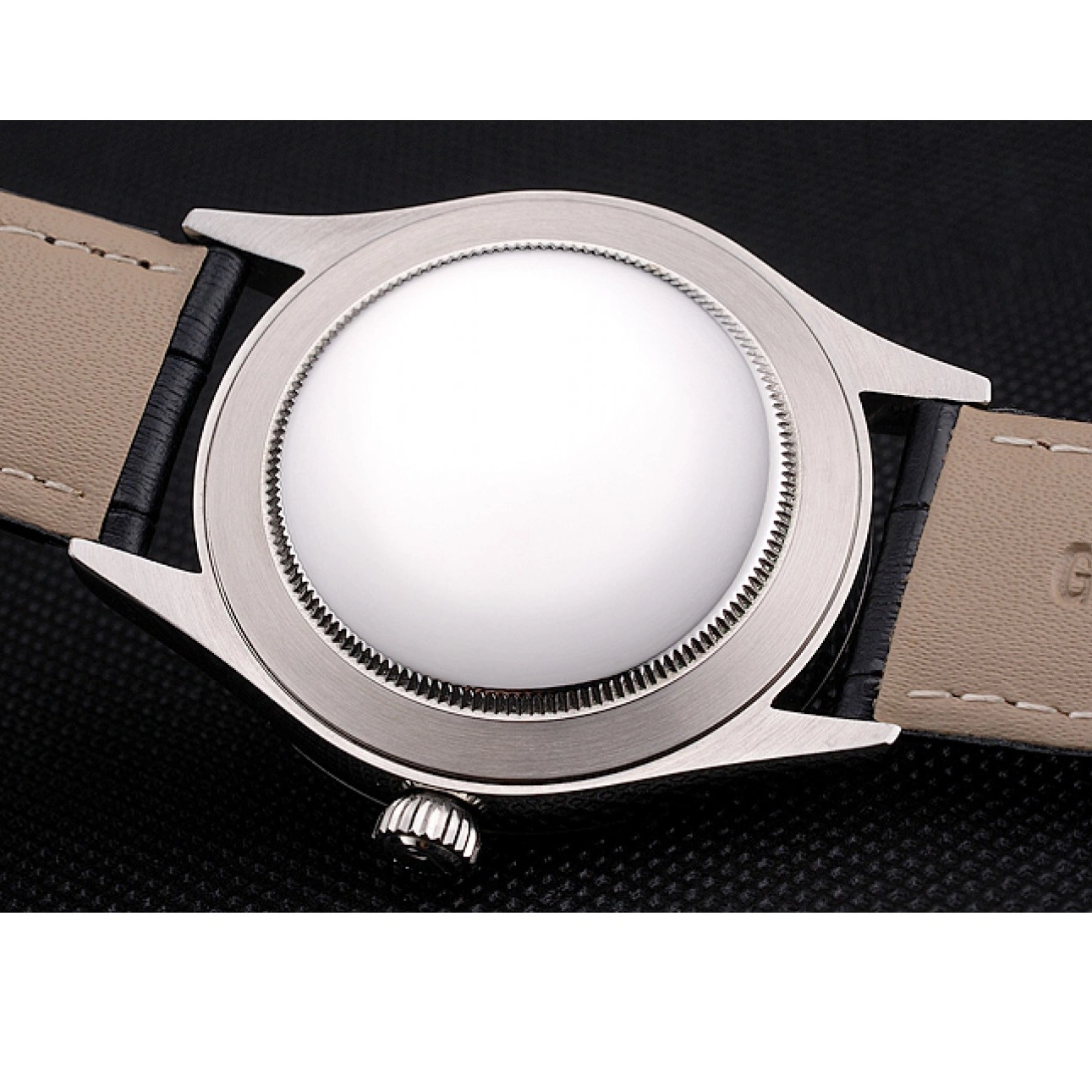 AAA Replica Watches Leather White Strap Rolex Stainless Steel Dial Case Datejust Swiss Black 0719